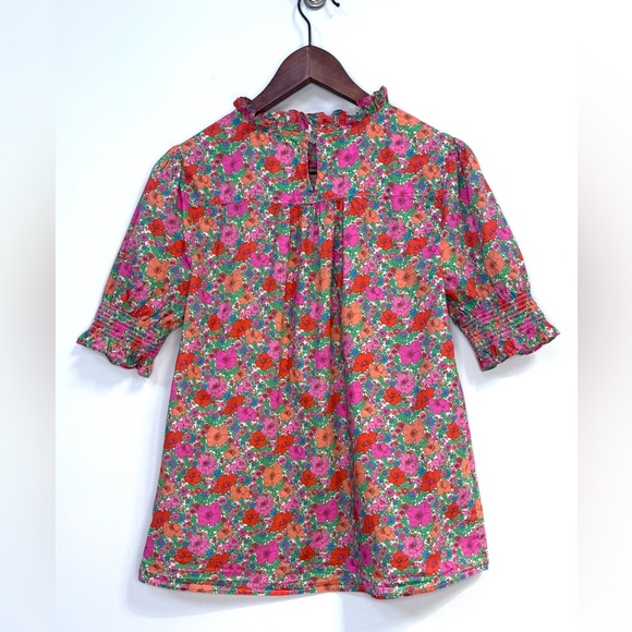 J.CREW Smocked Puff-Sleeve Top in Liberty® Meadow Song Fabric | Small - Picture 4 of 14